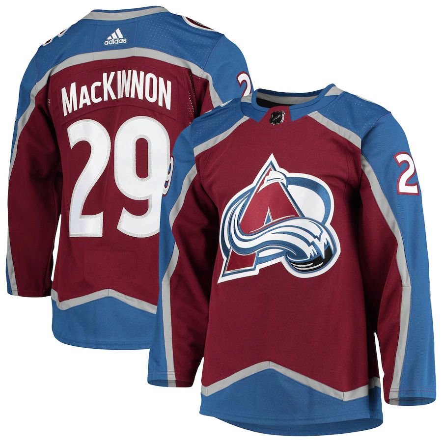 Men Colorado Avalanche #29 Nathan MacKinnon adidas Burgundy Home Primegreen Authentic Pro Player NHL Jersey